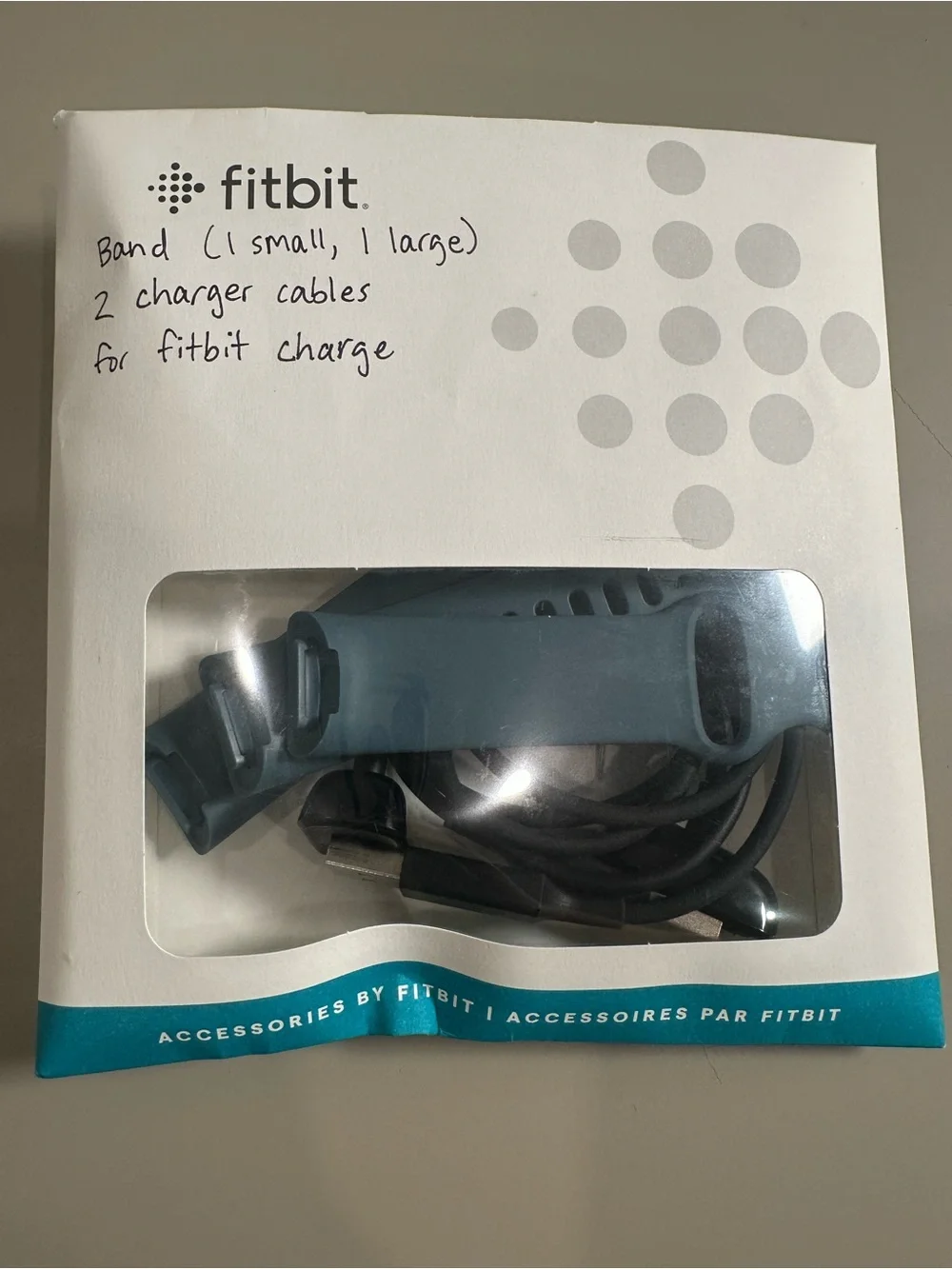 Fitbit Charge Accessories: Teal Replacement Silicone Band and USB Charger Cables